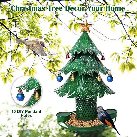 Christmas tree bird feeder