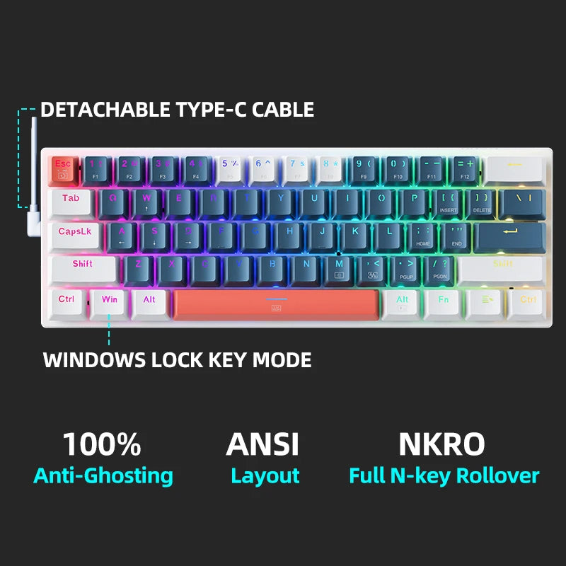 Machenike K500-B61 Mini Mechanical Keybaord